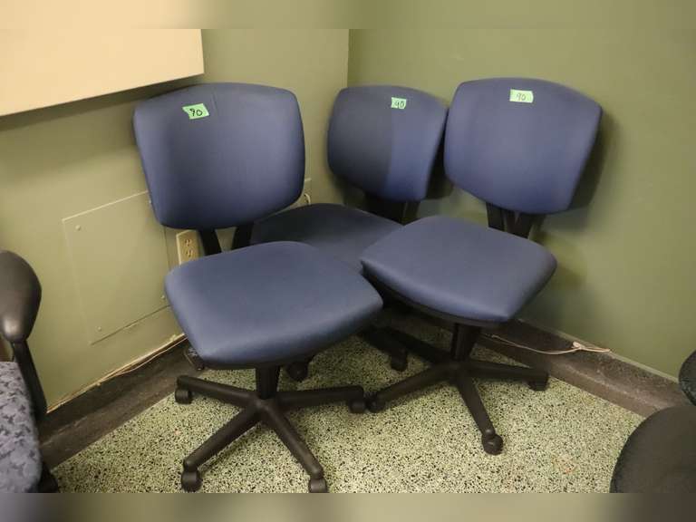 3 Matching Office Chairs on Rollers Adam Marshall Land & Auction, LLC