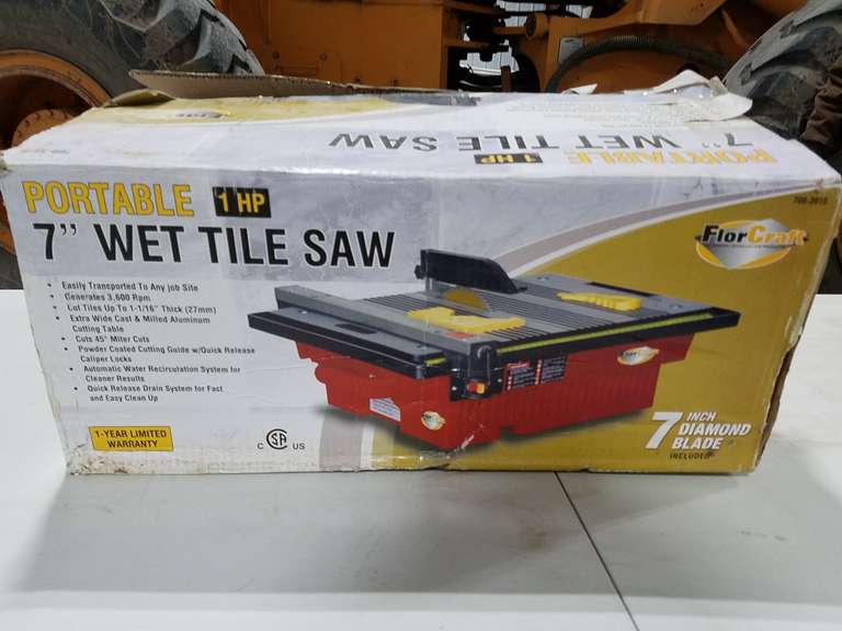 FlorCraft Portable 1 HP 7" Wet Tile Saw Adam Marshall Land & Auction, LLC
