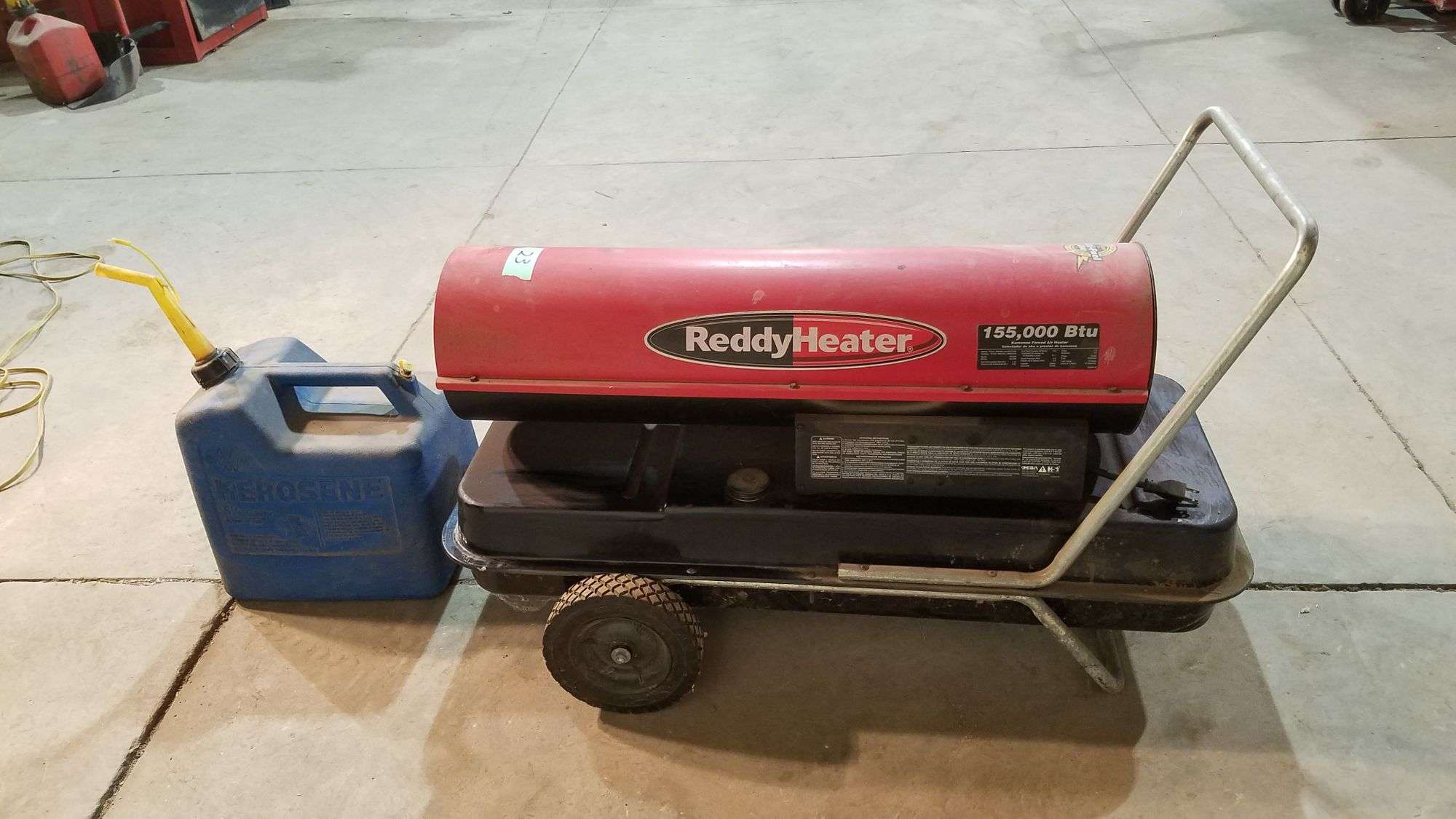 Reddy Heater 155,000 BTU Shop Heater, Multi-Fuel, W/ Approx 3.5 Gal of  Kerosene - Adam Marshall Land u0026 Auction, LLC