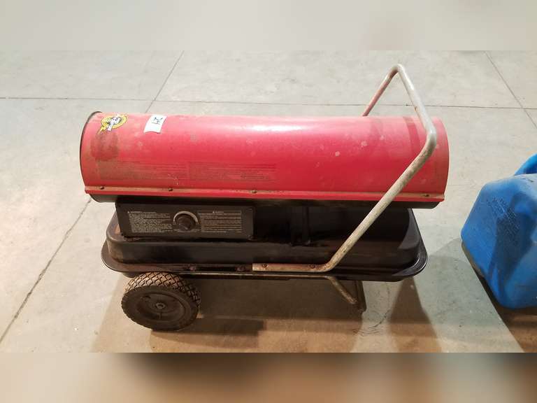 Reddy Heater 115,000 BTU Shop Heater, Multi Fuel,W/ Approx 1.5 Gal Kerosene  - Adam Marshall Land u0026 Auction, LLC