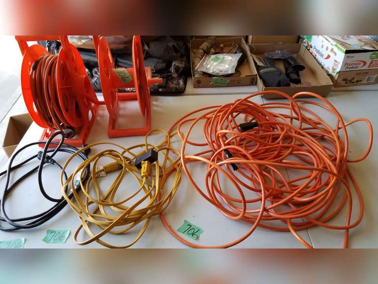 Extension Cords, Reels and Wire Basket Adam Marshall Land & Auction, LLC