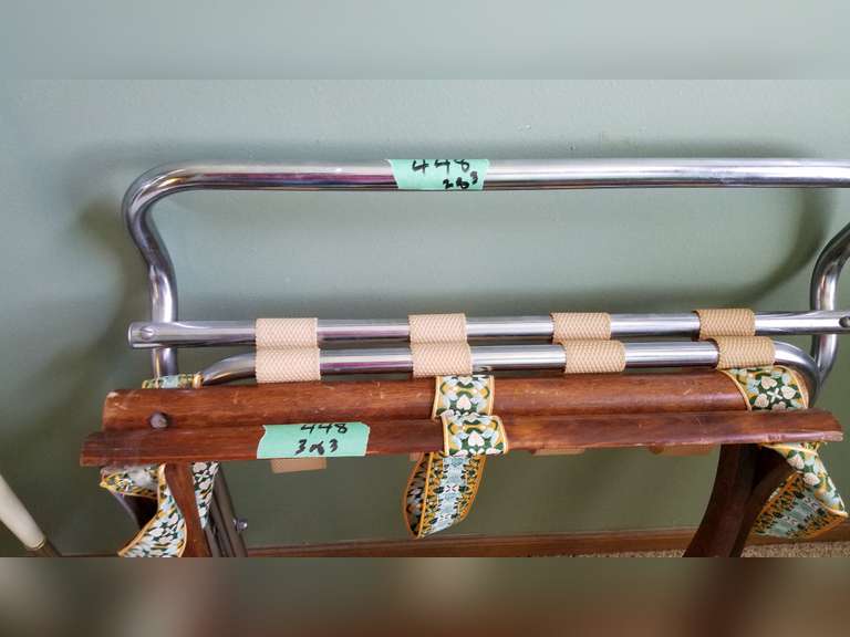 Clothes Valet, (2) Luggage Stands Adam Marshall Land & Auction, LLC
