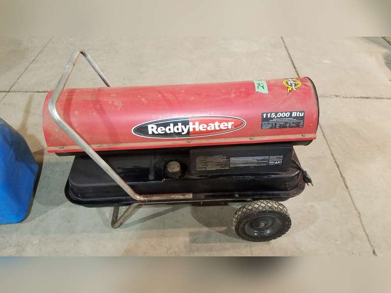 Reddy Heater 115,000 BTU Shop Heater, Multi Fuel,W/ Approx 1.5 Gal Kerosene  - Adam Marshall Land u0026 Auction, LLC