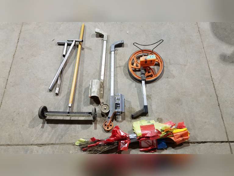 Measuring Wheel, Paint Marker Wheels, Flags, Soil Testers, Etc Adam