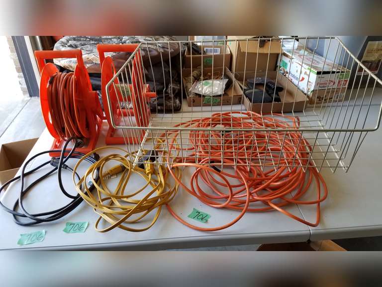 Extension Cords, Reels and Wire Basket Adam Marshall Land & Auction, LLC