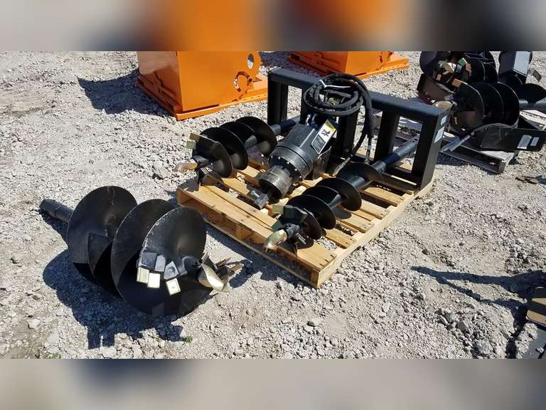 UNUSED 2020 Greatbear Skid Steer auger with three bits Adam Marshall