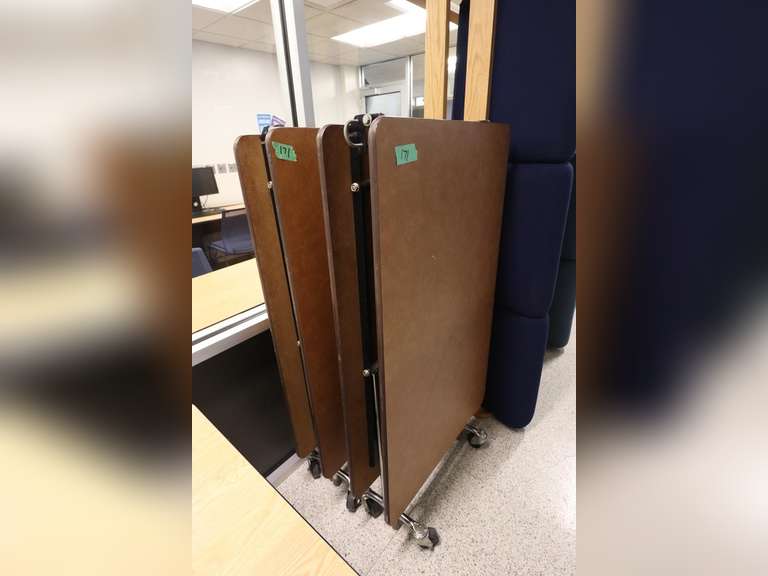 (2) Rolling Folding Tables With Wheels 96" Adam Marshall Land & Auction, LLC