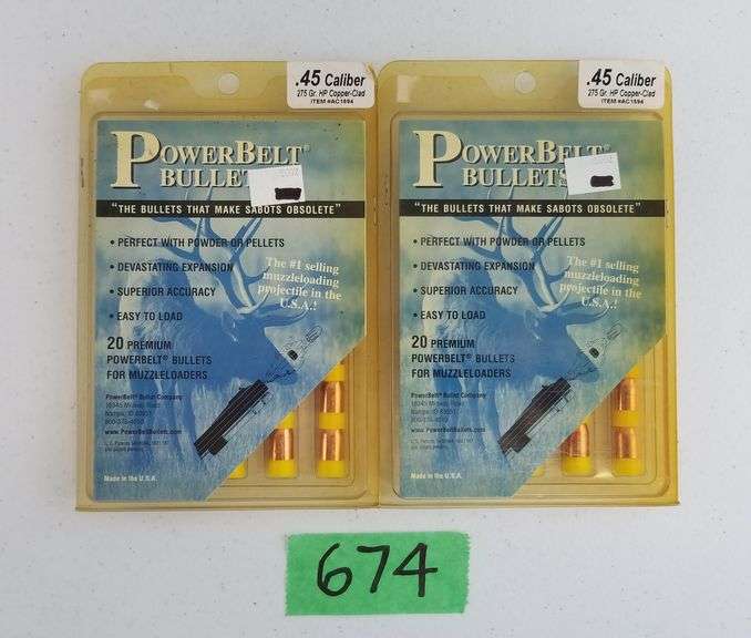 Power Belt Bullets 45 Cal, 275 Gr HP CopperClad (2 X 20) Adam