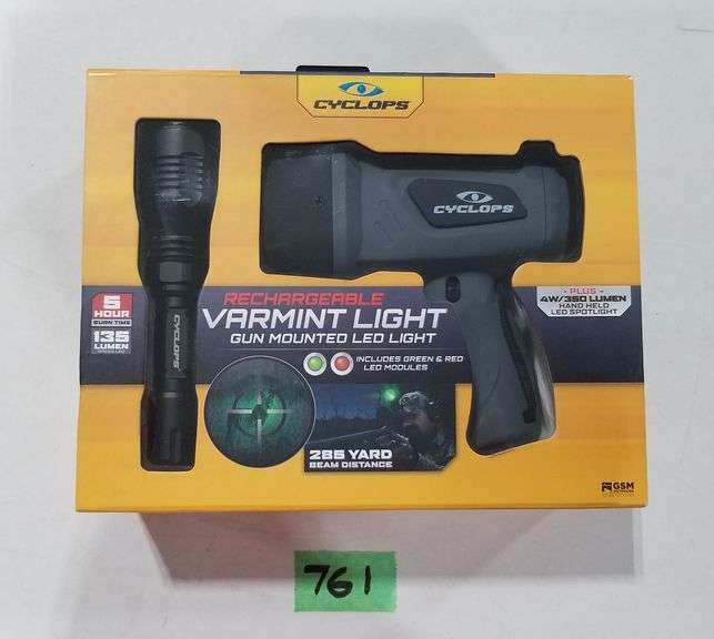 Cyclops Rechargeable Varmint Light NIB Adam Marshall Land & Auction