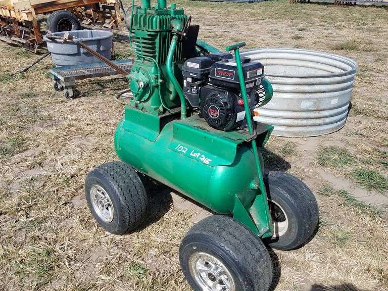 Portable Air Compressor (on wheels) 212cc Gas Motor Adam Marshall Land & Auction, LLC