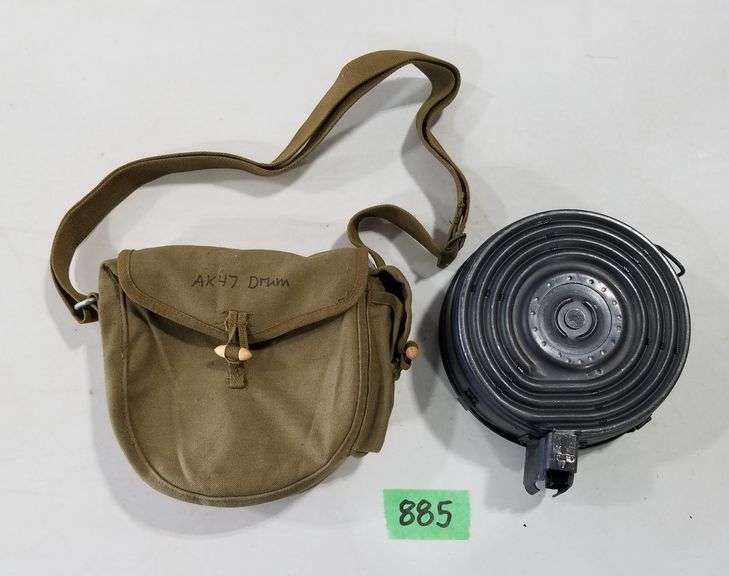 AK47 Drum Magazine W/Military Pouch Adam Marshall Land & Auction, LLC