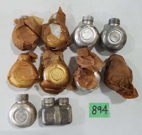 (10) Military Metal Gun Oil Bottles Adam Marshall Land & Auction, LLC