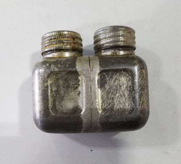 (10) Military Metal Gun Oil Bottles Adam Marshall Land & Auction, LLC