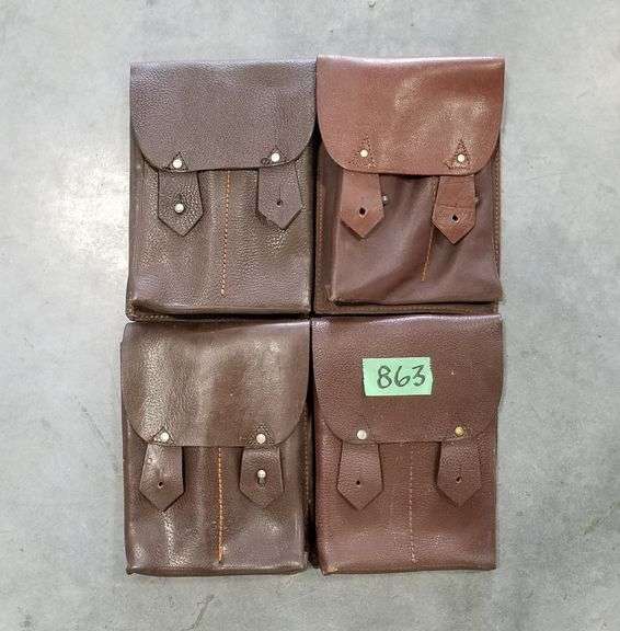 (4) Leather Military AK47 Magazine Pouches (4 Mag) Adam Marshall