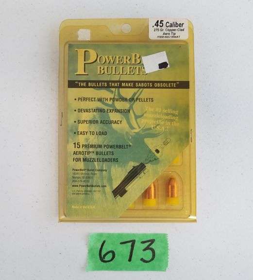 Power Belt Bullets 45 Cal, 275 Gr CopperClad Aero Tip (1 X 15) Adam