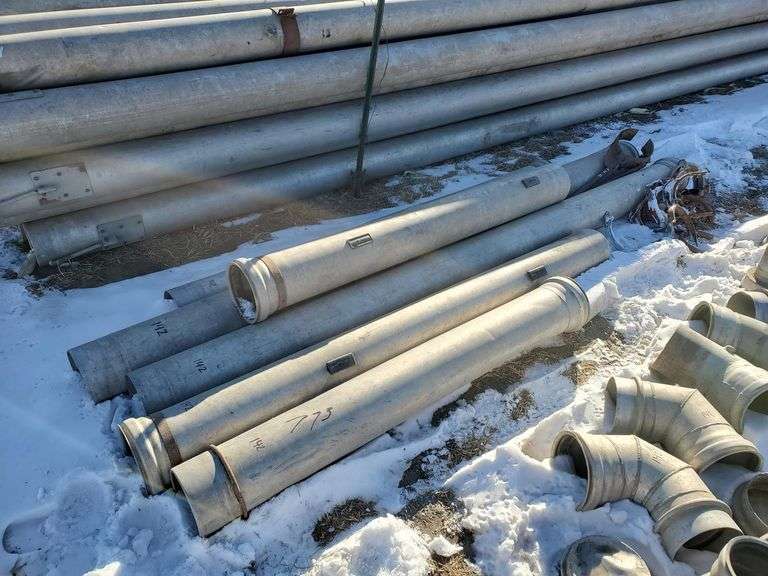 (6) 8IN Irrigation Pipe & Clamps Adam Marshall Land & Auction, LLC