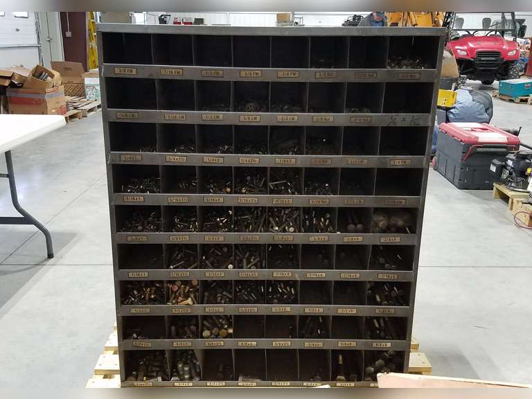 Large Bolt Bin W/Contents Adam Marshall Land & Auction, LLC
