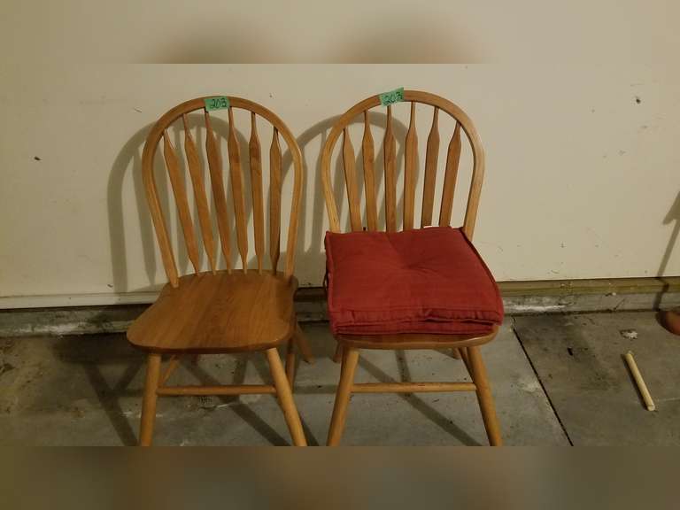 (2) Heavy Wood Chairs Adam Marshall Land & Auction, LLC