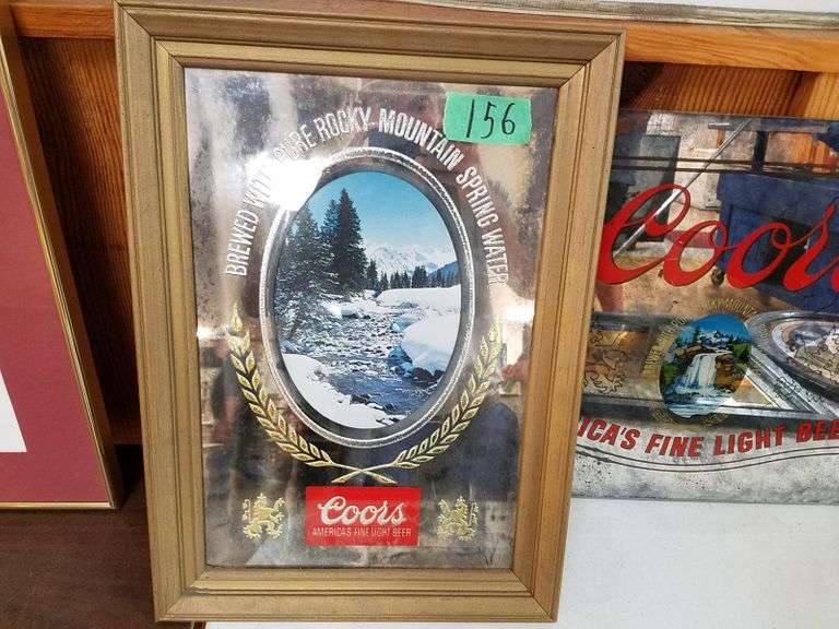 (3) Coors Light Mirror Signs Adam Marshall Land & Auction, LLC