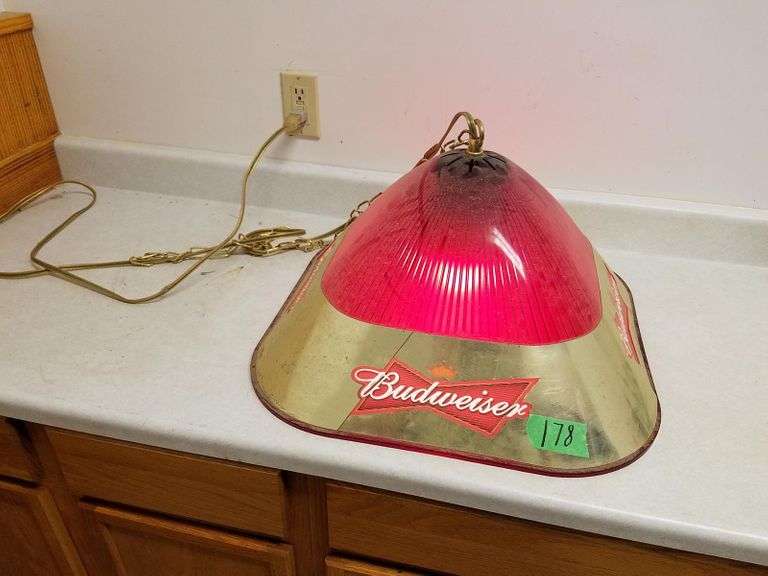Budweiser Pool Table Light, works, plastic Adam Marshall Land