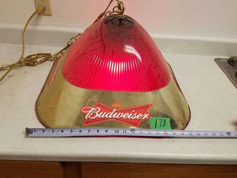 Budweiser Pool Table Light, works, plastic Adam Marshall Land