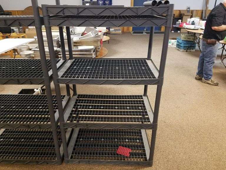 (2) Plastic shelving units Adam Marshall Land & Auction, LLC