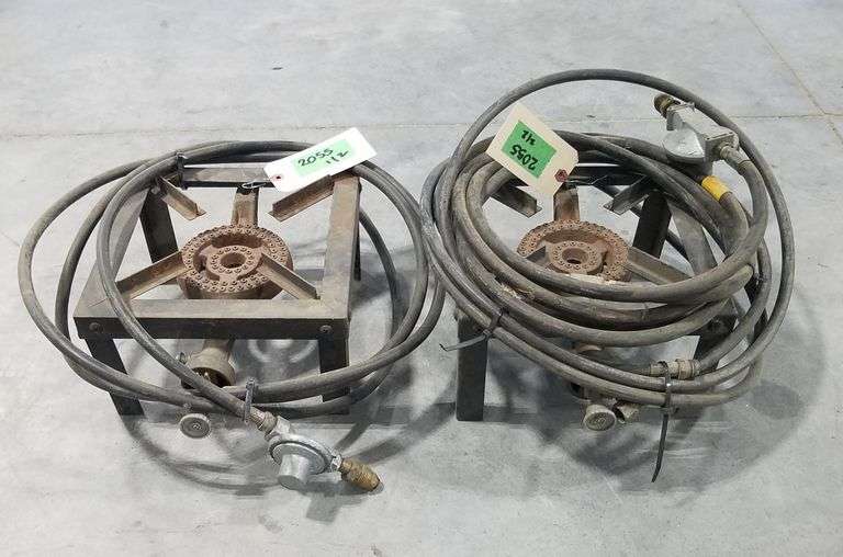 (2) Single Burner Camp Stoves W/Hoses & Fittings Adam Marshall Land