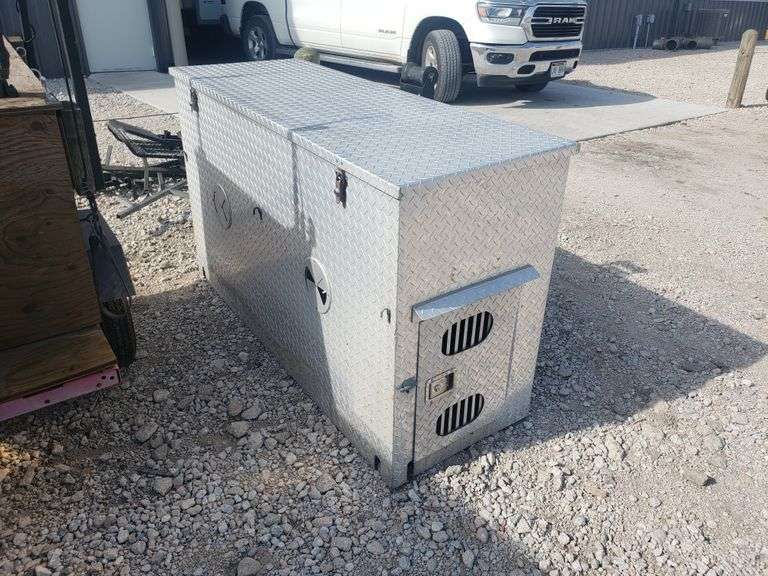 Stainless Steel 2 Dog Box w/ Storage Adam Marshall Land & Auction, LLC