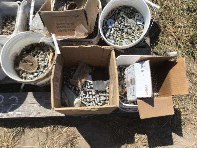 Pallet of Assorted Nuts, Bolts, Screws for Grain Bin Adam Marshall Land & Auction, LLC