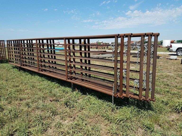 6 24FT. Free Standing Panels, 2 3/8 Pipe, Sold 6 X Bid Adam