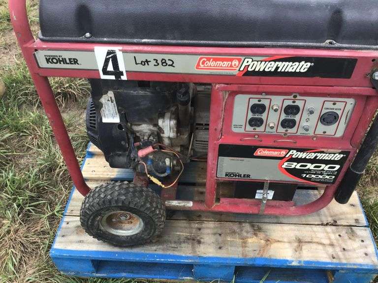 Coleman Powermate 8000 Generator Adam Marshall Land & Auction, LLC