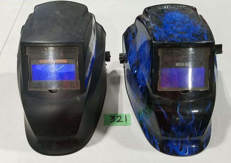 (2) Metal Man Welding Helmets AutoDarkening Adam Marshall Land