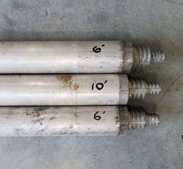Concrete Aluminum Threaded Handles (1)10', (2)6', (2)Brooms, (2