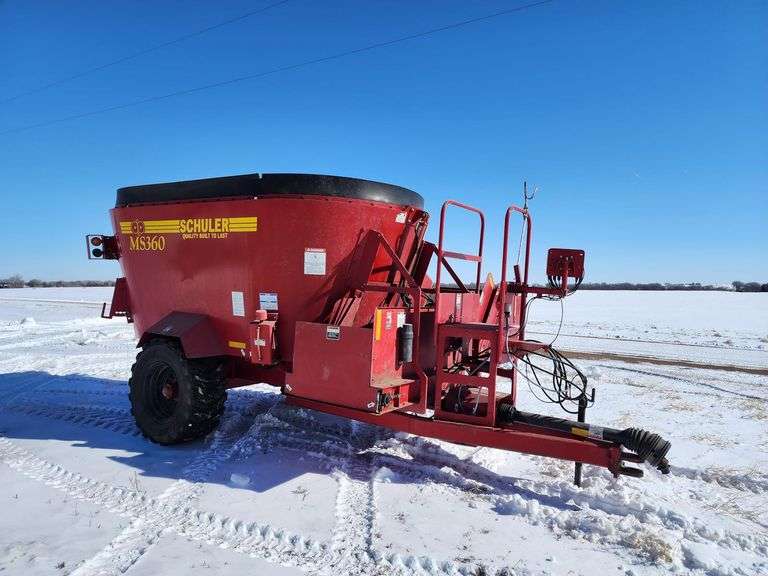 Schuler MS360 Vertical Mixer Feed Wagon Adam Marshall Land & Auction, LLC