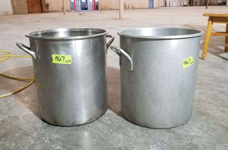 (2) Large Stock Pots Adam Marshall Land & Auction, LLC