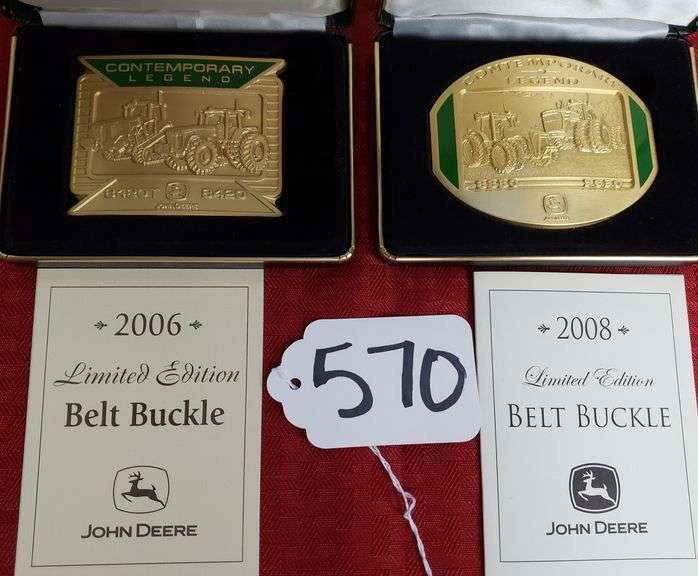 (2) John Deere Belt Buckles. 2006 00092500 and 2008 02612500 Adam