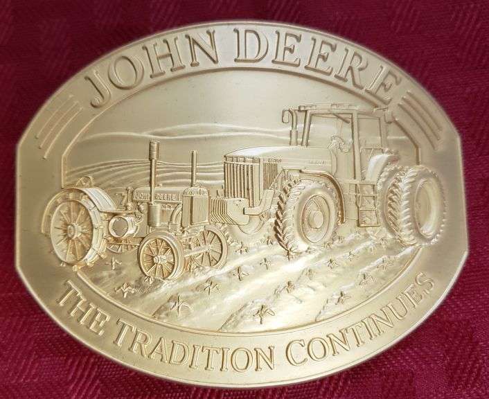 (2) John Deere Belt Buckles. 1995 08165000 and 1995 The Furrow Adam