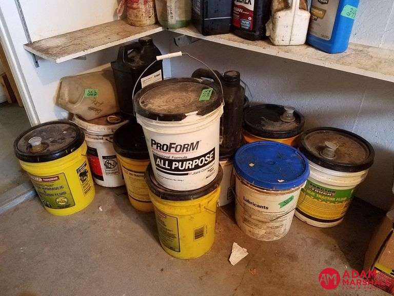 5 Gallon Buckets (Mostly Empty), 2.5 Gallon Jugs Adam Marshall Land & Auction, LLC