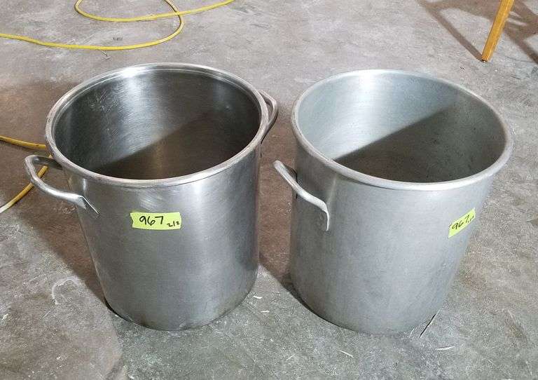(2) Large Stock Pots Adam Marshall Land & Auction, LLC