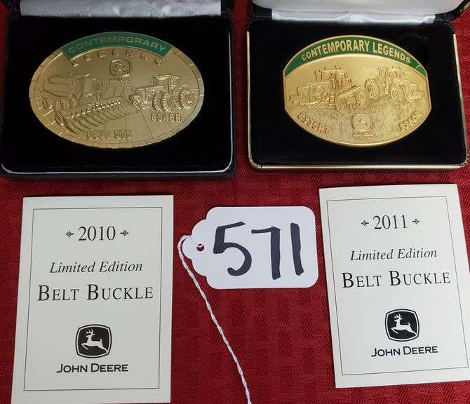 (2) John Deere Belt Buckles. 2010 248500 and 2011 123400 Adam