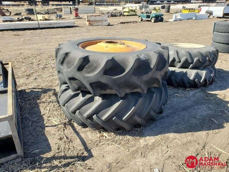 (2) Tractor Tires, 18.4x34 on 9 Bolt Rims Adam Marshall Land