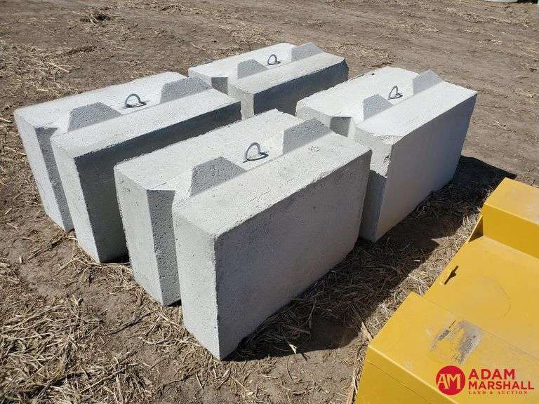 (4) 3FT Wide Cement Blocks w/ Hooks Adam Marshall Land & Auction, LLC