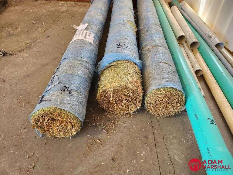 (3) Rolls Buffalo Brand Seed Double Net Straw Erosion Control Blanket