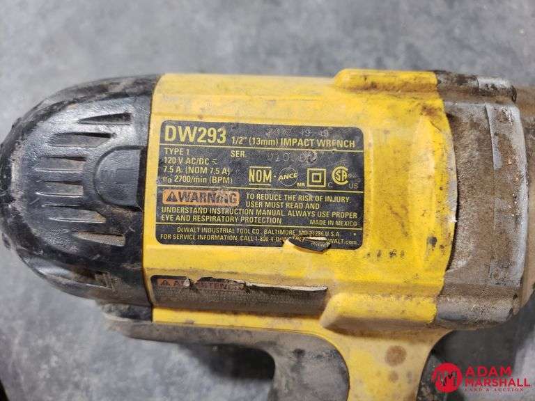 (2) DeWalt DW293 1/2" Impact Wrenches Adam Marshall Land & Auction, LLC