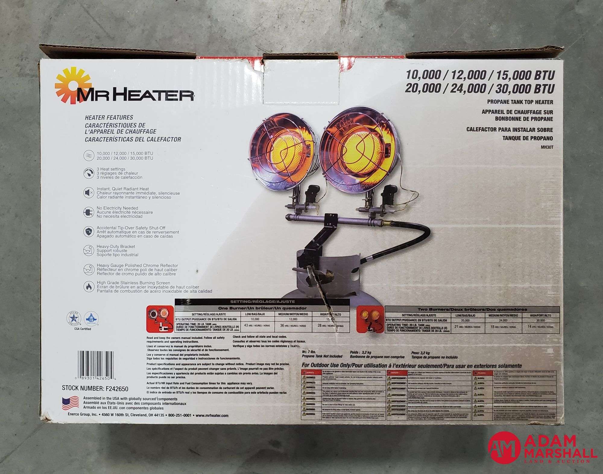 Mr Heater Propane Tank Top Heater - NIB - Adam Marshall Land u0026 Auction, LLC
