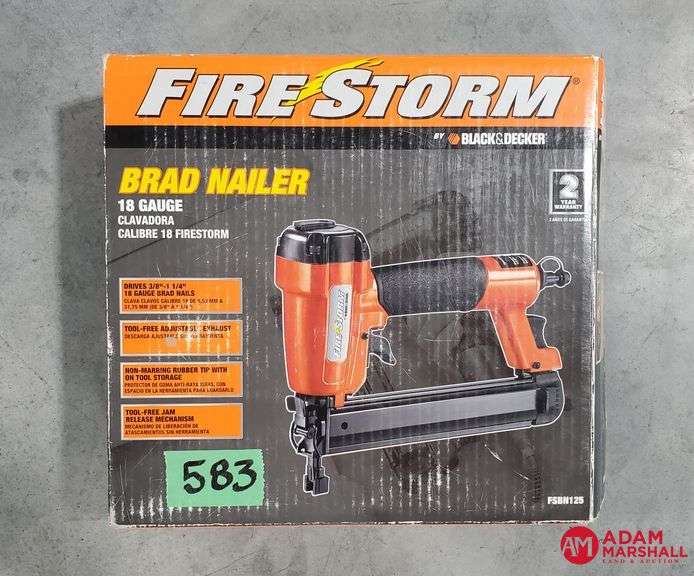 Black & Decker FireStorm 18 GA Brad Nailer W/Nails, Case & Box Adam