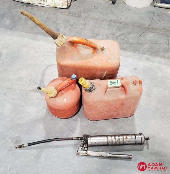 (3) Fuel Containers & Grease Gun Adam Marshall Land & Auction, LLC