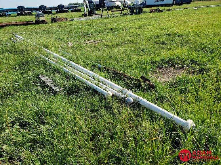 (3) White Rods Flag Poles, (1) Flag Pole Adam Marshall Land