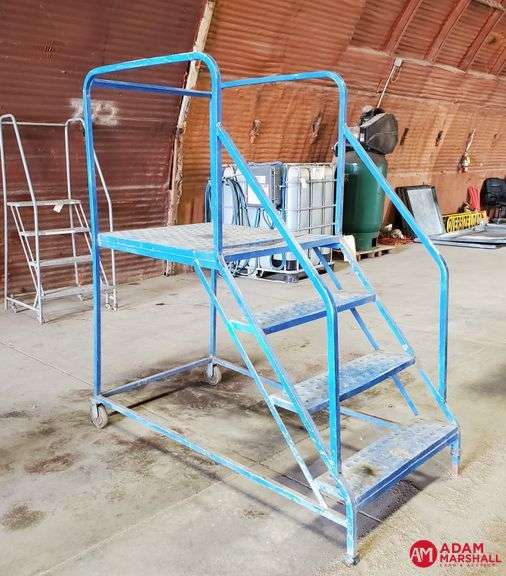 4 Step Rolling Safety Ladder Adam Marshall Land & Auction, LLC