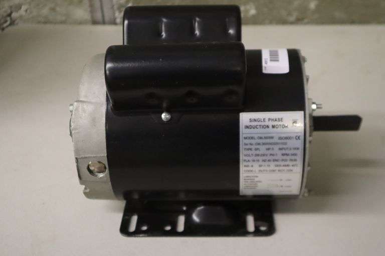 Single Phase 5 hp Electric Motor - Read Description - Matthews Auctioneers